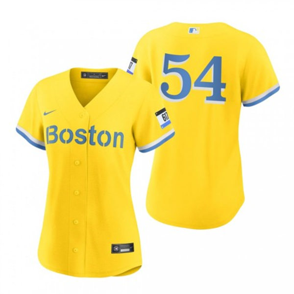 Women's Boston Red Sox #54 Martin Perez Gold City Connect Jersey