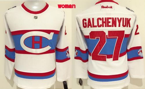 Women's Canadiens #27 Alex Galchenyuk White 2016 Winter Classic Stitched NHL Jersey