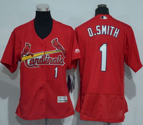 Women's Cardinals #1 Ozzie Smith Red Flexbase Authentic Stitched MLB Jersey
