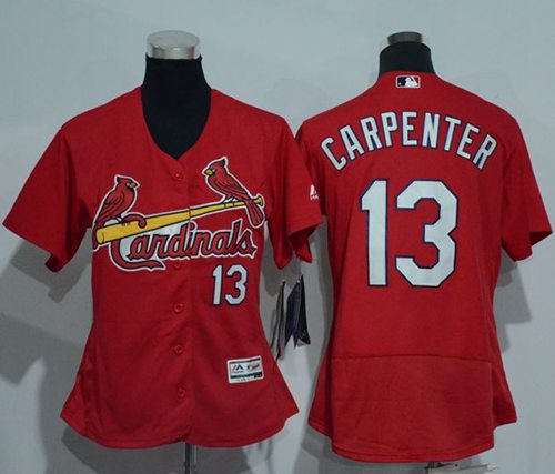 Women's Cardinals #13 Matt Carpenter Red Flexbase Authentic Stitched MLB Jersey