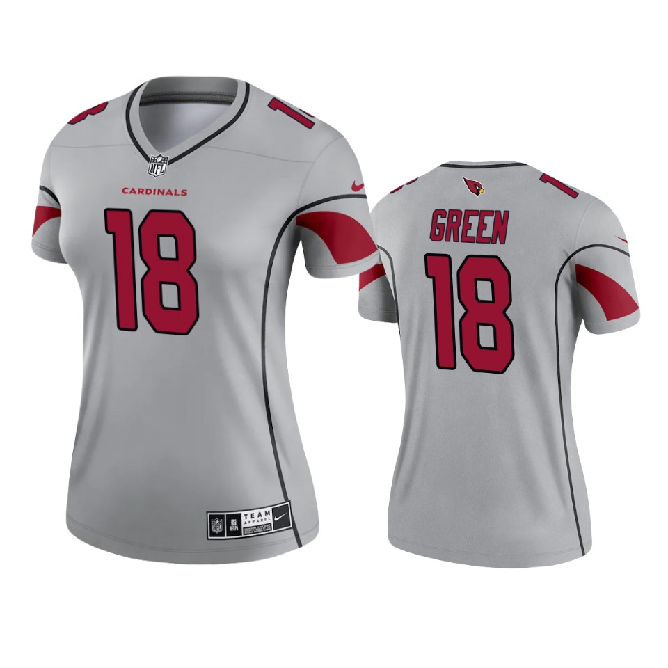 Women's Cardinals A.J. Green Inverted Legend Gray Jersey