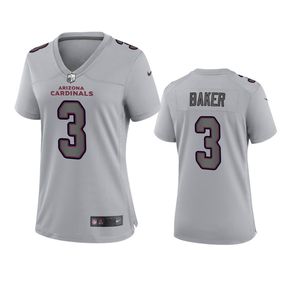 Women's Cardinals Gray Budda Baker Atmosphere Fashion Game Jersey