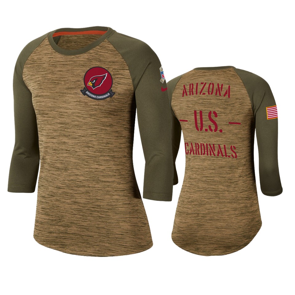 Women's Cardinals Khaki 2019 Salute to Service T-Shirt