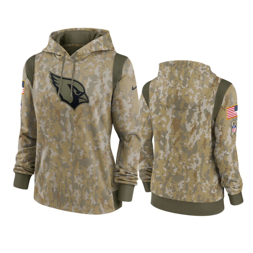 Women's Cardinals Olive 2021 Salute To Service Therma Performance Hoodie