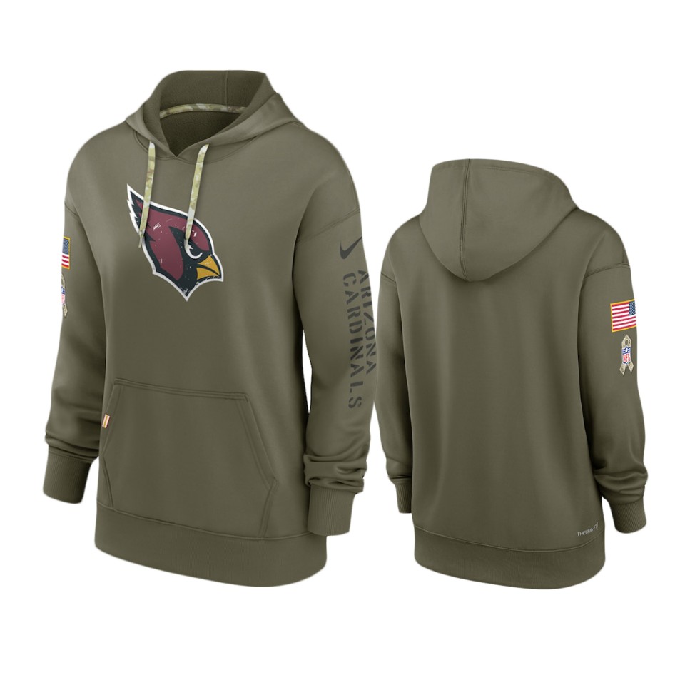 Women's Cardinals Olive 2022 Salute to Service Performance Hoodie