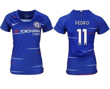 Women's Chelsea #11 Pedro Home Soccer Club Jersey