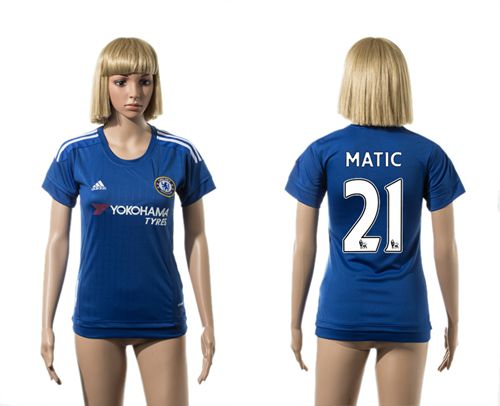 Women's Chelsea #21 Matic Home Soccer Club Jersey