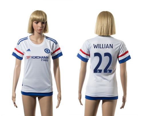 Women's Chelsea #22 Willian Away Soccer Club Jersey