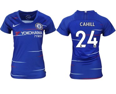 Women's Chelsea #24 Cahill Home Soccer Club Jersey