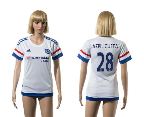 Women's Chelsea #28 Azpilicueta Away Soccer Club Jersey