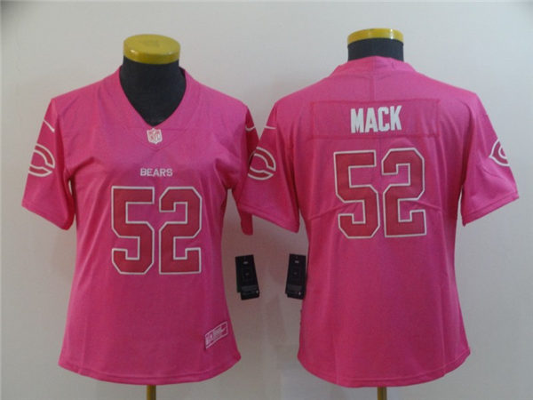 Women's Chicago Bears #52 Khalil Mack Nike Pink Stitched Jersey