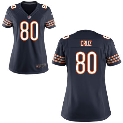 Women's Chicago Bears #80 Victor cruz Nike Navy Blue Jersey