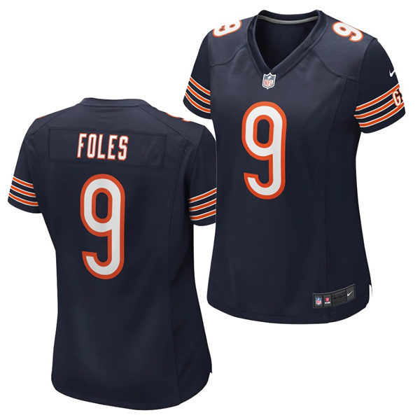 Women's Chicago Bears #9 Nick Foles Nike Navy Game Jersey