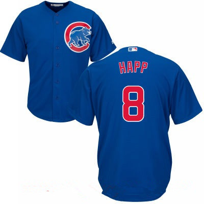 Women's Chicago Cubs #8 Ian Happ Royal Blue Stitched MLB Majestic Cool Base Jersey的副本