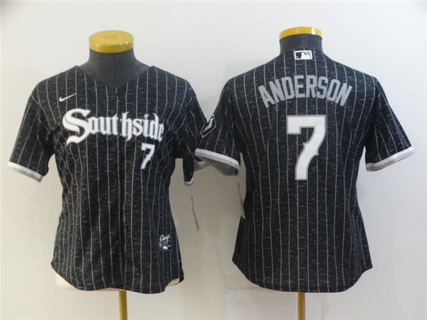 Women's Chicago White Sox #7 Tim Anderson Stitched Nike Black 2021 MLB City Connect Jerseys