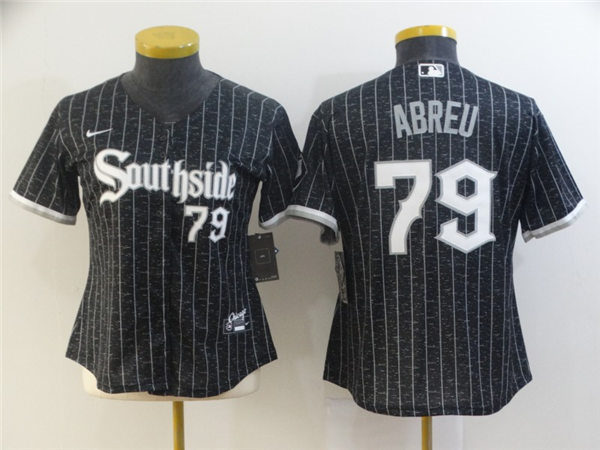 Women's Chicago White Sox #79 Jose Abreu Stitched Nike Black 2021 MLB City Connect Jerseys