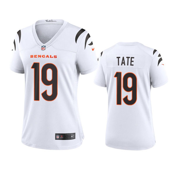 Women's Cincinnati Bengals #19 Auden Tate Nike White Away Limited Jersey