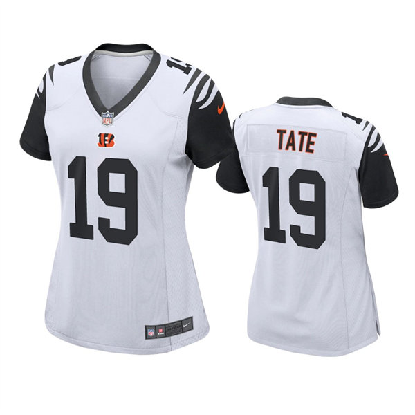 Women's Cincinnati Bengals #19 Auden Tate Nike White Color Rush Jersey