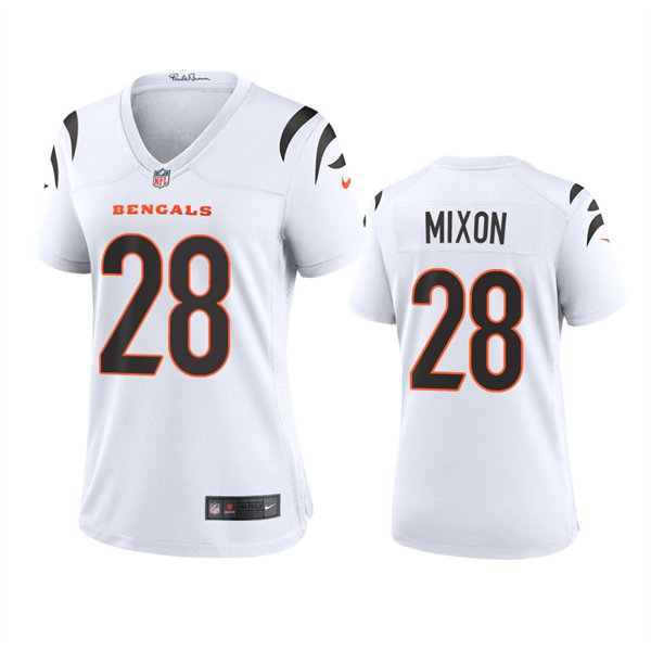 Women's Cincinnati Bengals #28 Joe Mixon Nike White Away Limited Jersey