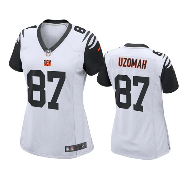 Women's Cincinnati Bengals #87 C.J. Uzomah Nike White Color Rush Jersey