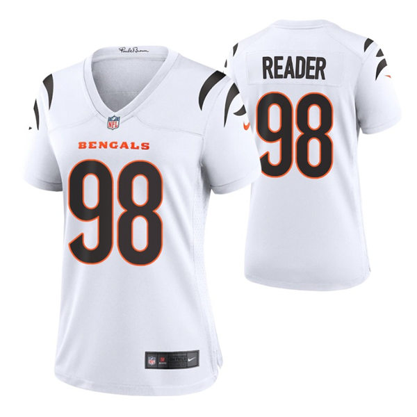 Women's Cincinnati Bengals #98 D.J. Reader Nike White Away Limited Jersey