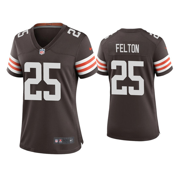 Women's Cleveland Browns #25 Demetric Felton 2020 New Brown Stitched Jersey(Run Small)