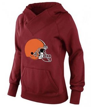 Women's Cleveland Browns Logo Pullover Hoodie Red