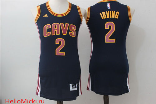 Women's Cleveland Cavaliers #2 Kyrie Irving Navy Blue adidas NBA Dress Jersey