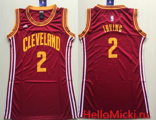 Women's Cleveland Cavaliers #2 Kyrie Irving Red adidas NBA Dress Jersey