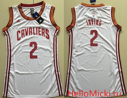 Women's Cleveland Cavaliers #2 Kyrie Irving White adidas NBA Dress Jersey