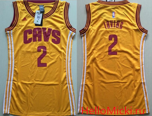 Women's Cleveland Cavaliers #2 Kyrie Irving Yellow adidas NBA Dress Jersey