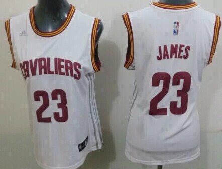 Women's Cleveland Cavaliers #23 LeBron James 2015 White Revolution 30 Swingman Jersey