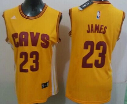 Women's Cleveland Cavaliers #23 LeBron James 2015 Yellow Revolution 30 Swingman Jersey