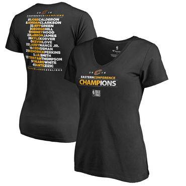 Women's Cleveland Cavaliers Fanatics Branded Women's 2018 Eastern Conference Champions Backcourt Blacktop T-Shirt Black