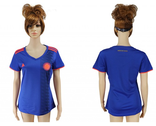 Women's Colombia Blank Away Soccer Country Jersey