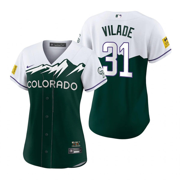 Women's Colorado Rockies #31 Ryan Vilade Green 2022 City Connect Jersey