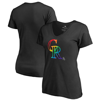 Women's Colorado Rockies Fanatics Branded Pride Black T-Shirt