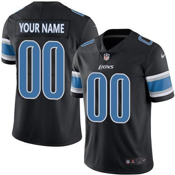 Women's Custom Detroit Lions Nike Black Color Rush Limted Lady Personal Football Jersey