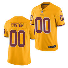 Women's Custom Washington Football Team Nike Gold Color Rush Limted Lady Personal Football Jersey