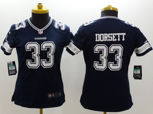 Women's Dallas Cowboys #33 Tony Dorsett Blue Nik Limited Stitched Jersey