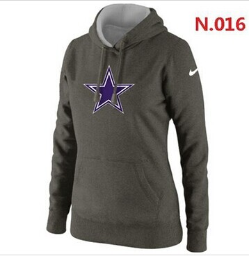 Women's Dallas Cowboys Logo Pullover Hoodie Dark Grey