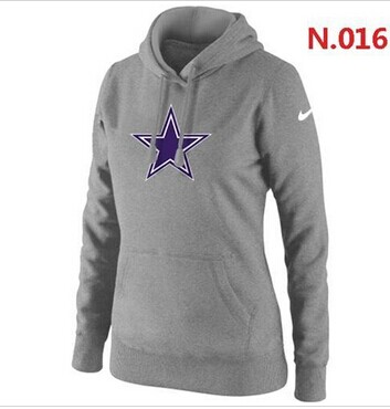 Women's Dallas Cowboys Logo Pullover Hoodie Grey
