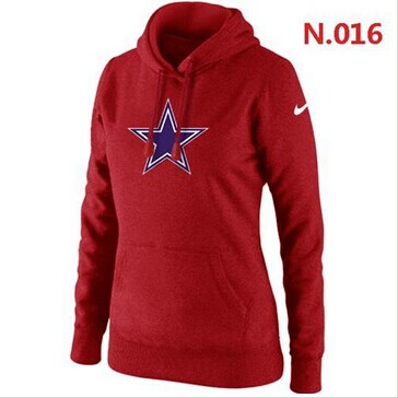 Women's Dallas Cowboys Logo Pullover Hoodie Red