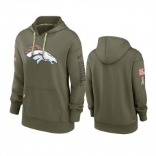 Women's Denver Broncos Olive 2022 Salute to Service Performance Hoodie