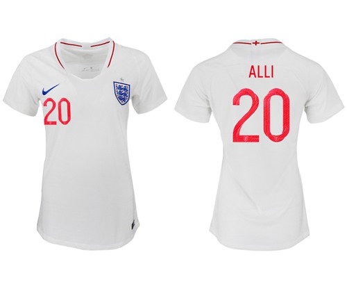 Women's England #20 Alli Home Soccer Country Jersey