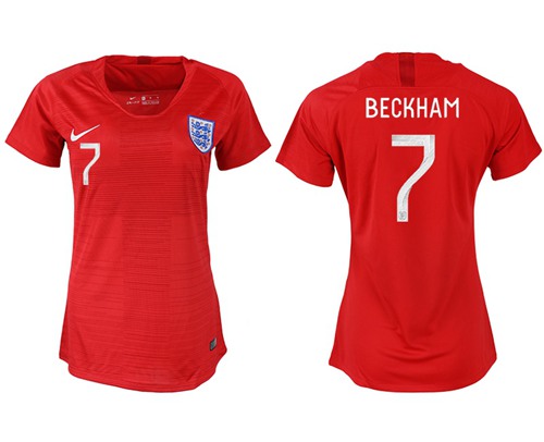 Women's England #7 Beckham Away Soccer Country Jersey
