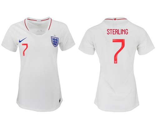 Women's England #7 Sterling Home Soccer Country Jersey