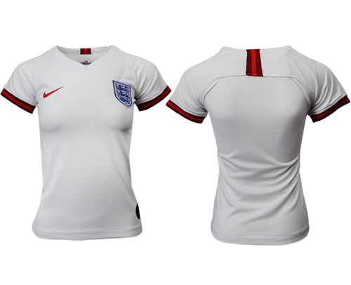 Women's England Blank Home Soccer Country Jersey