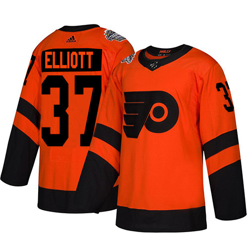 Women's Flyers #37 Brian Elliott Orange Authentic 2019 Stadium Series Women's Stitched Hockey Jersey
