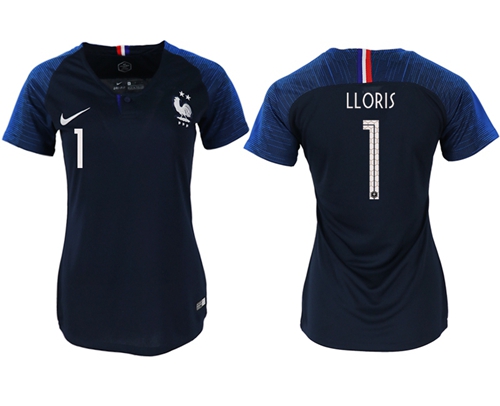 Women's France #1 LLORIS Home Soccer Country Jersey